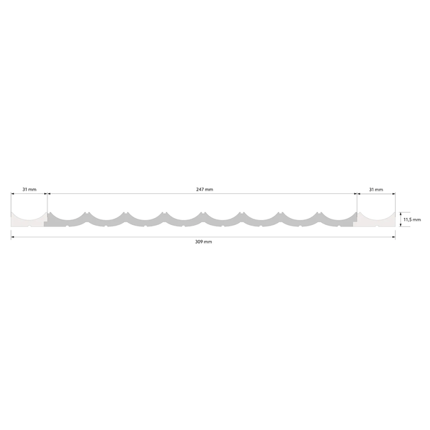 Dekoratyvinė juosta / Lamelė WP002 Lumio (2.70 m)