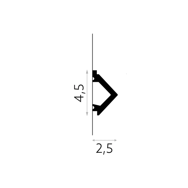 Dekoratyvinė juosta / Lamelė WP003AT (2.00 m)