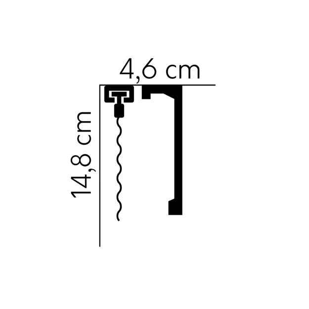 Dekoratyvinis profilis užuolaidoms QL036T 2.00 m