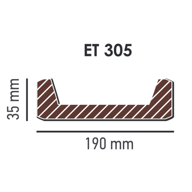 Panel Rustic ET305 (2 m) classic dark 19х3,5