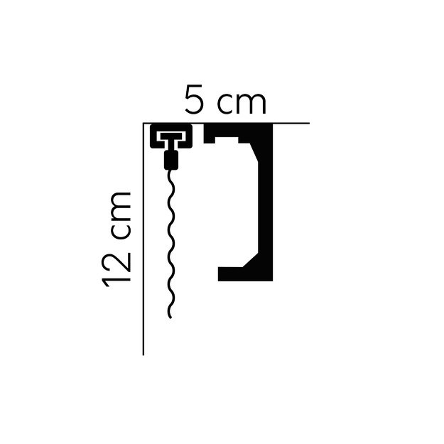 Dekoratyvinis profilis užuolaidoms QL046T 2.00 m