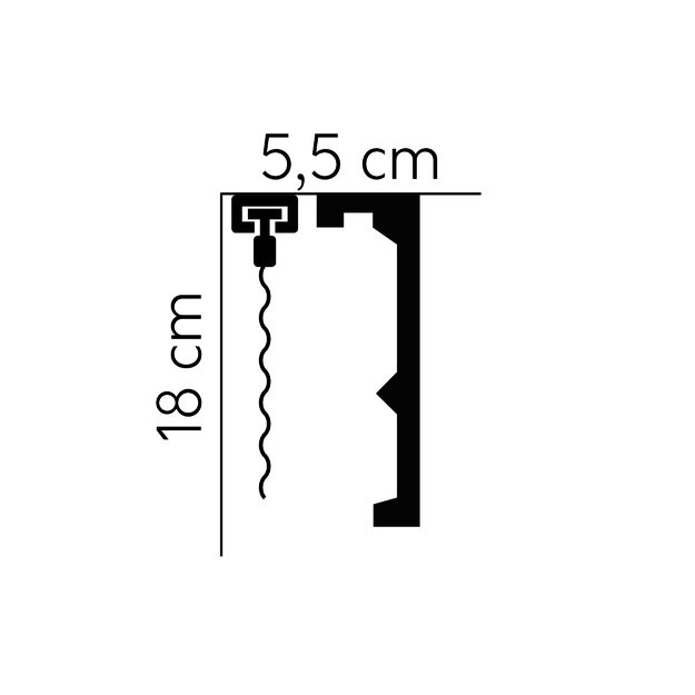 Dekoratyvinis profilis užuolaidoms QL056T 2.00 m