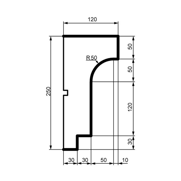 Karnizas Cornice KC129 (2.00 m)