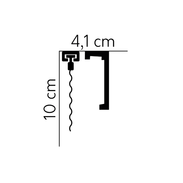 Dekoratyvinis profilis užuolaidoms QL026T 2.00 m