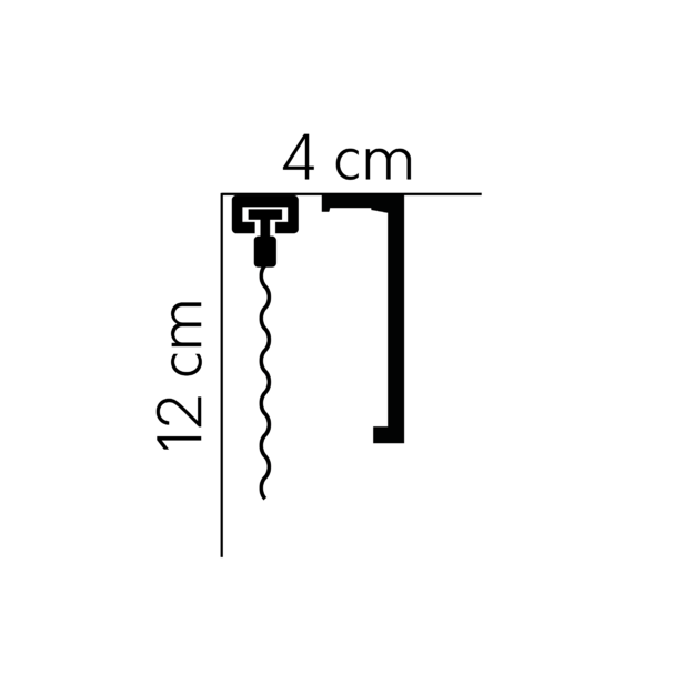 Dekoratyvinis profilis užuolaidoms QL035T 2.00 m